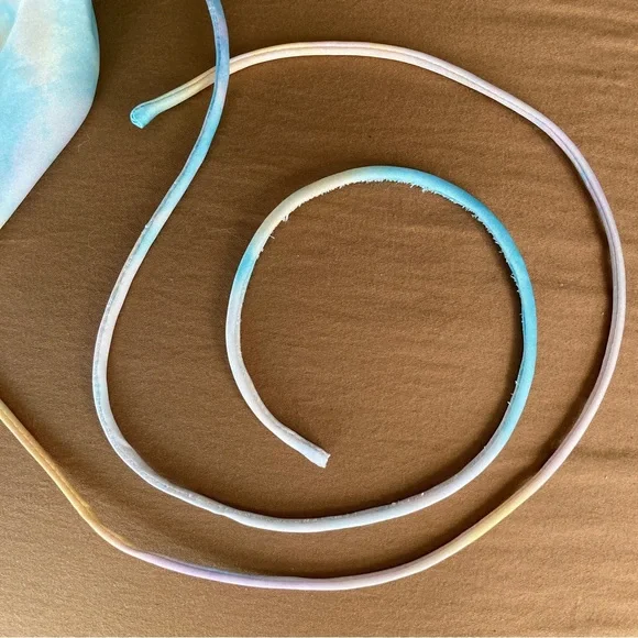 Zara watercolor tie dye satin slip dress halter multicolor - Picture 10 of 11